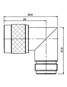 ADAPRTADOR "N" MACHO/HEMBRA ACODADO 2