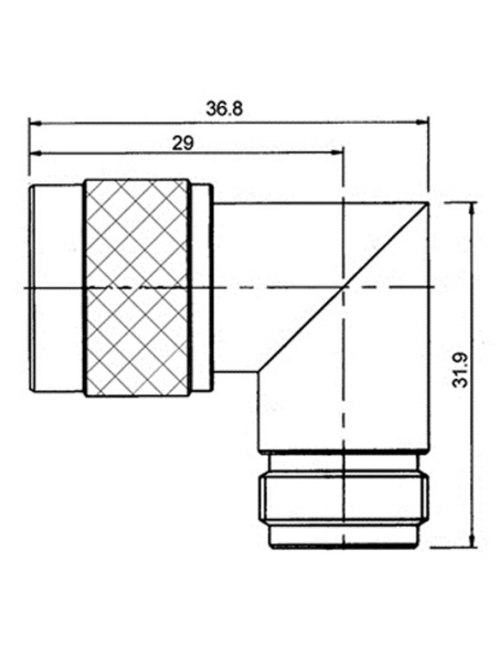 ADAPRTADOR "N" MACHO/HEMBRA ACODADO