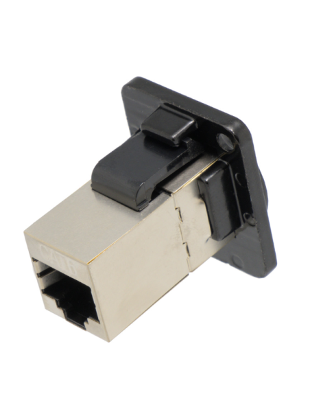 Empalme RJ45 doble hembra para panel/chasis