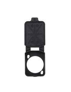 Cubierta para adaptadores de panel con tapa abatible