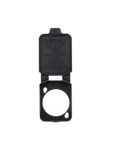 Cubierta para adaptadores de panel con tapa abatible