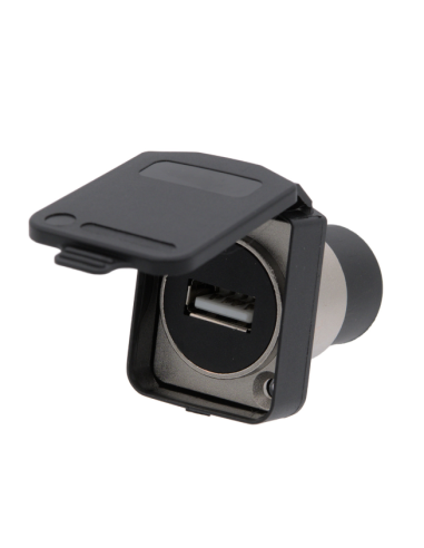 Cubierta para adaptadores de panel con tapa abatible