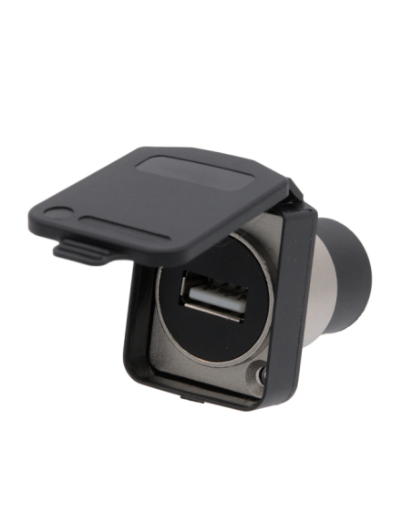 Cubierta para adaptadores de panel con tapa abatible