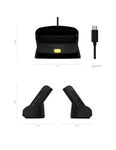 Multilector Tarjetas Inteligentes DNI USB-C SIM/tarjetas flash