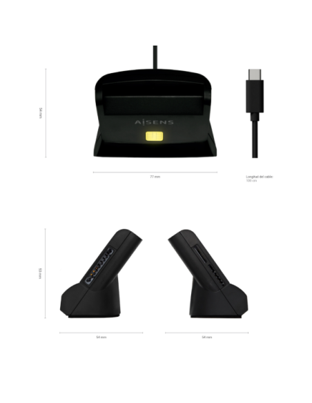 Multilector Tarjetas Inteligentes DNI USB-C SIM/tarjetas flash