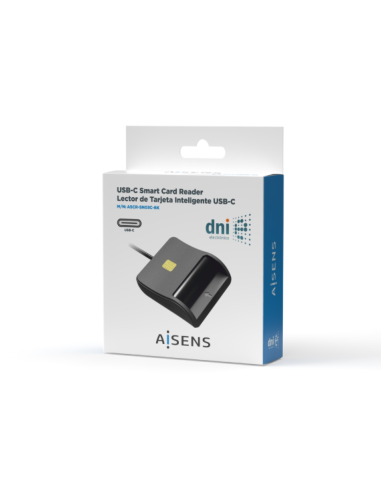 Lector de Tarjeta Inteligente DNI USB-C, Negro