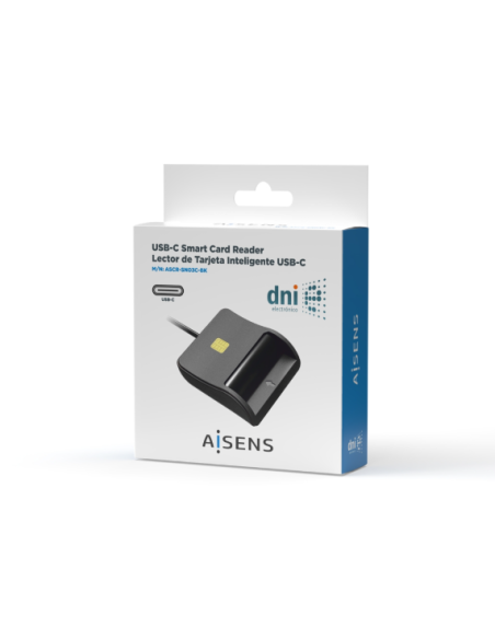 Lector de Tarjeta Inteligente DNI USB-C, Negro