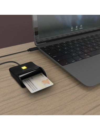 Lector de Tarjeta Inteligente DNI USB-C, Negro