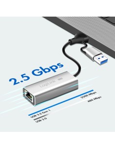Adaptador de red USB (tipo A y tipo C) a RJ45 2,5G 2