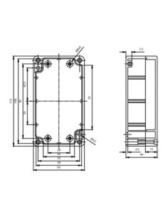 CAJA ESTANCA ABS 115X65X40mm GRIS OSCURO 2