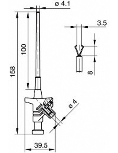 Pinza de prueba negra Hirschmann 5A 60V