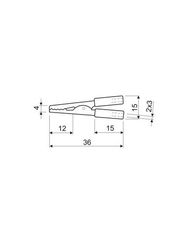 PINZA COCODRILO MINI ROJA 36mm