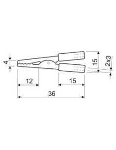 PINZA COCODRILO MINI NEGRA 36mm 2