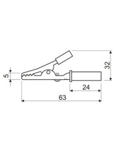 PINZA COCODRILO NEGRA CON TORNILLO 63mm 2