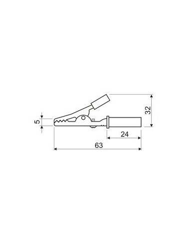 PINZA COCODRILO NEGRA CON TORNILLO 63mm
