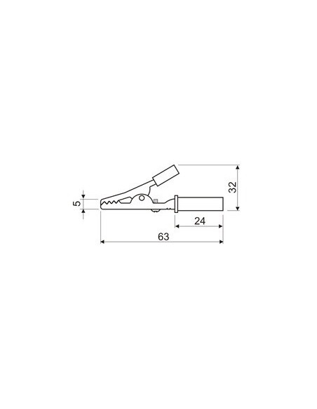 PINZA COCODRILO ROJA CON TORNILLO 63mm