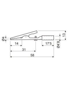 PINZA COCODRILO NEGRA CON TORNILLO 58mm 2