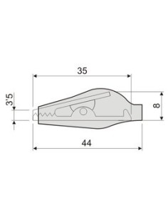 PINZA COCDRILO MEDIANO ROJO 35mm 2