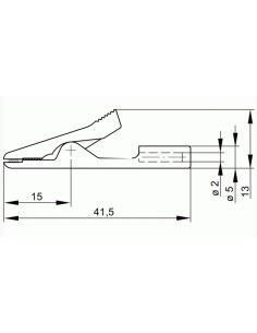 PINZA COCODRILO ROJA HIRSCHMANN 2mm 2