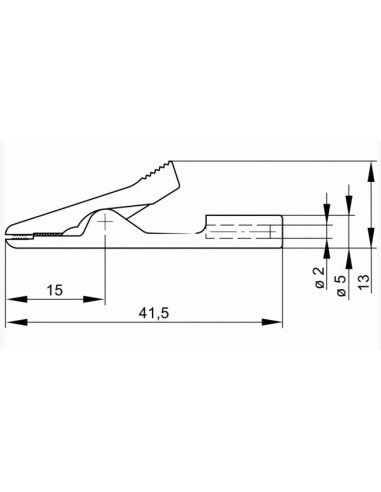 PINZA COCODRILO ROJA HIRSCHMANN 2mm