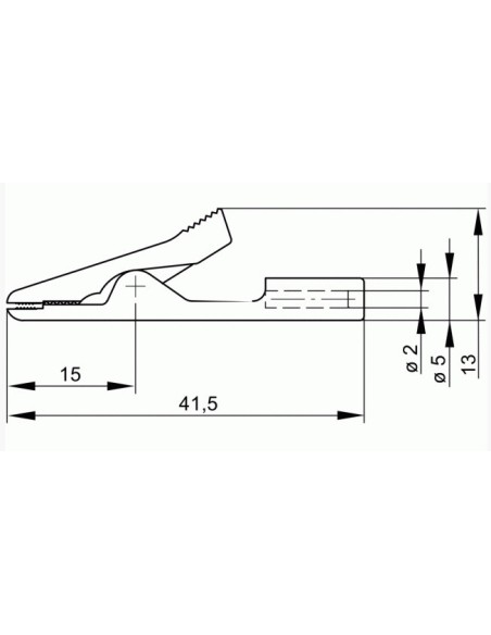 PINZA COCODRILO NEGRA HIRSCHMANN 2mm