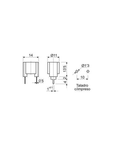 PORTALAMPARAS PARA PCB E-10