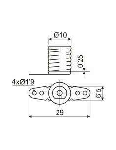 PORTALAMPARAS LATON E-10 CON LENGUETAS 2