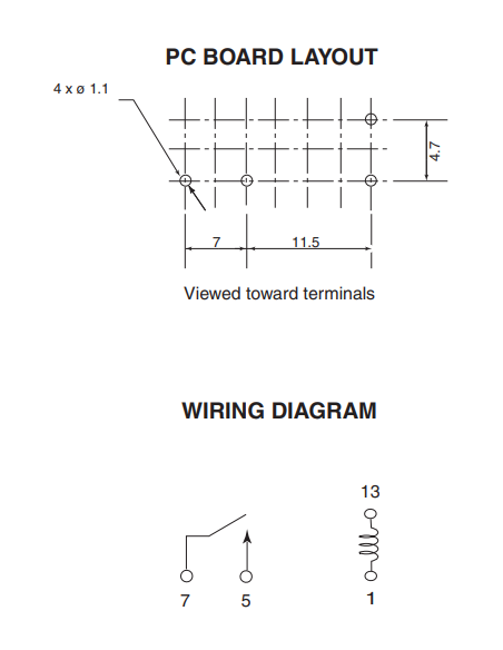 RELE 12V 10A/277V~ SPST-ON 20x7mm