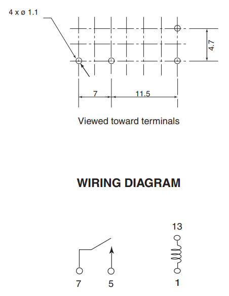 RELE 24V 10A/277V~ SPST-ON 20x7mm