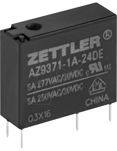 RELE 24V 10A/277V~ SPST-ON 20x7mm