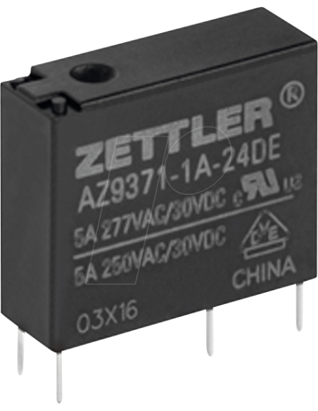 RELE 24V 10A/277V~ SPST-ON 20x7mm