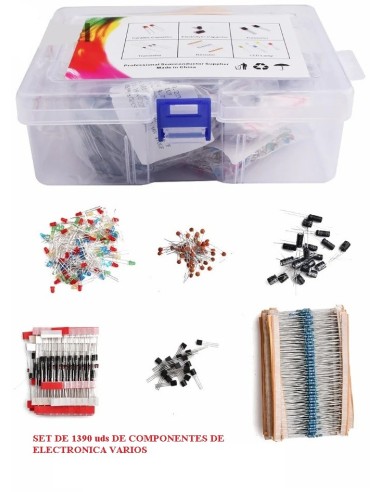 KIT DE 1390 COMPONENTES ELECTRONICOS VARIOS