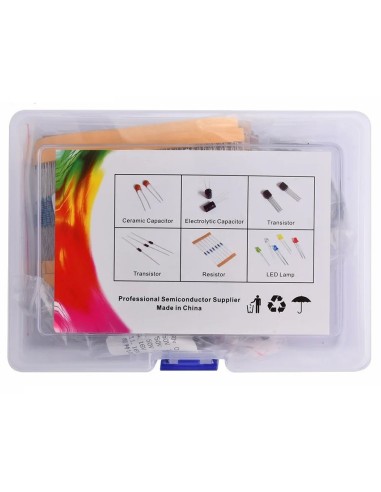 KIT DE 1390 COMPONENTES ELECTRONICOS VARIOS