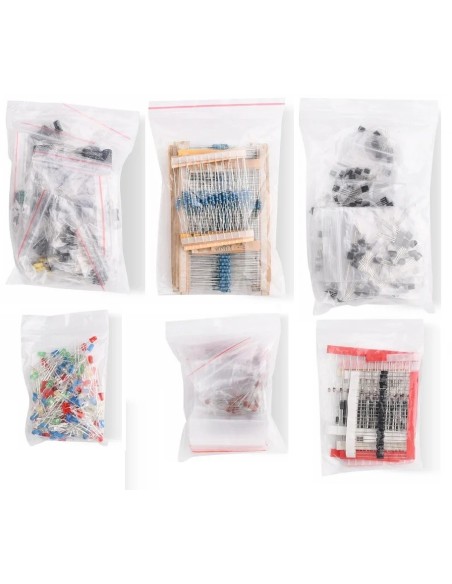 KIT DE 1390 COMPONENTES ELECTRONICOS VARIOS