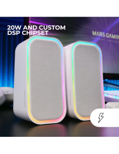 Altavoces Bluetooth MS-OM/20W/2.0/ Blanco 2