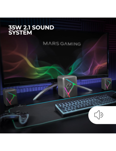 Altavoces MS-H21/ 35W/2.1/ Negro