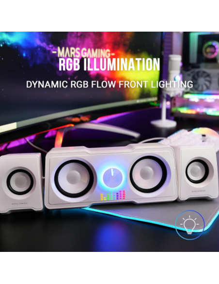 Altavoces Compactos Gaming 2.2 RGB Flow Subwoofer DSP 35W Blanco