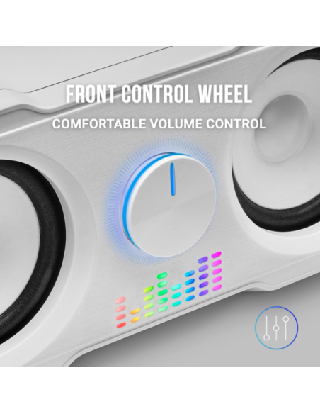 Altavoces Compactos Gaming 2.2 RGB Flow Subwoofer DSP 35W Blanco