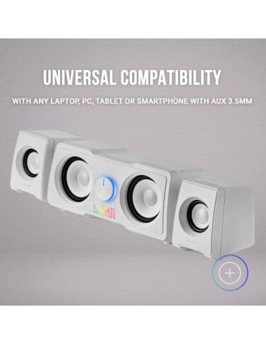 Altavoces Compactos Gaming 2.2 RGB Flow Subwoofer DSP 35W Blanco