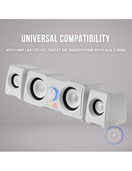 Altavoces Compactos Gaming 2.2 RGB Flow Subwoofer DSP 35W Blanco