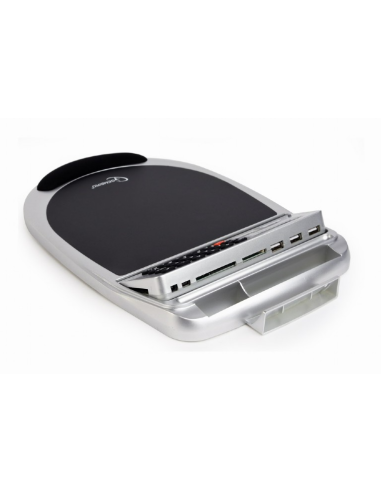 Alfombrilla ratón combinada 3x USB, lector tarjetas flash, calculadora y termómetro