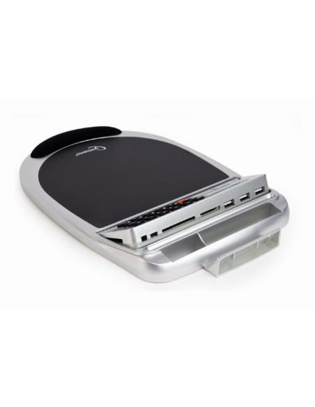 Alfombrilla ratón combinada 3x USB, lector tarjetas flash, calculadora y termómetro