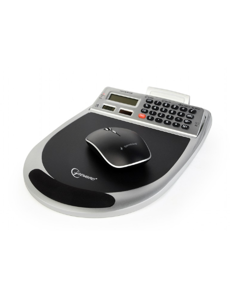 Alfombrilla ratón combinada 3x USB, lector tarjetas flash, calculadora y termómetro