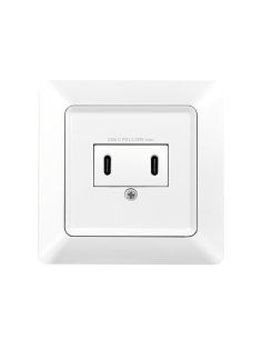 Roseta pared 2x USB-C , 25 W 2