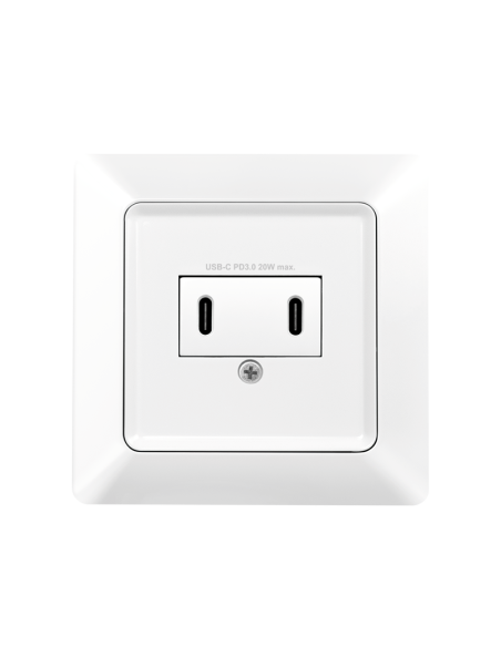 Roseta pared 2x USB-C , 25 W