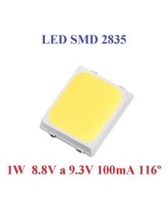 LED SMD 2835 5700K 107Lm 100mA 1W 9V