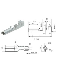 TERMINAL HEMBRA REDONDO 1,3MM