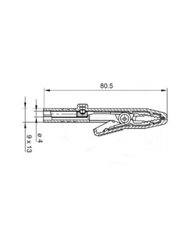 932146101 PINZA COCODRILO HIRSCHMANN ROJA