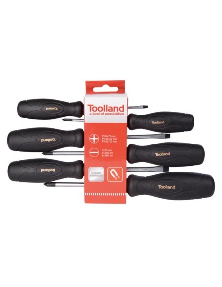 Juego de destornillador, ranurado/Phillips, 6 piezas