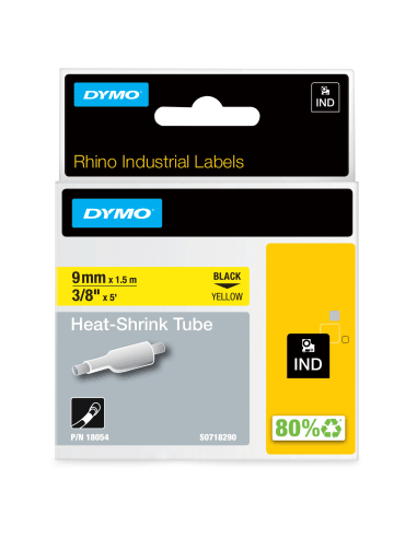 Cinta termorretráctil 9mm amarilla